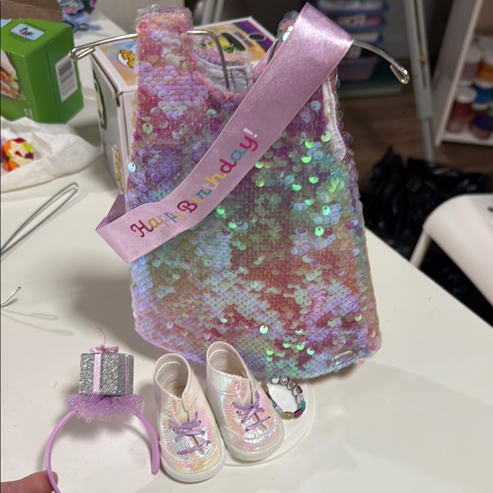 Sequin Birthday Dress Set for Kids